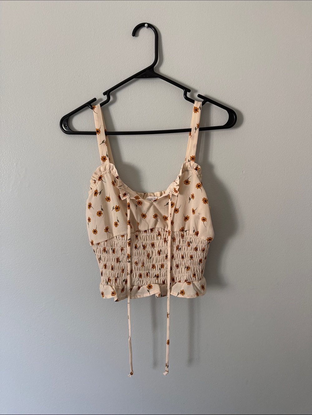Sienna Sky Cream Floral Smocked Crop Top